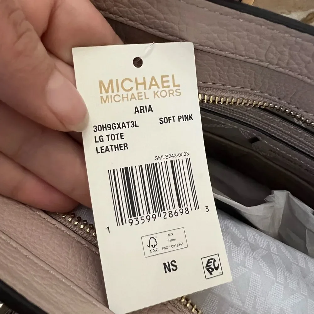 Michael Kors soft pink LG soft leather tote